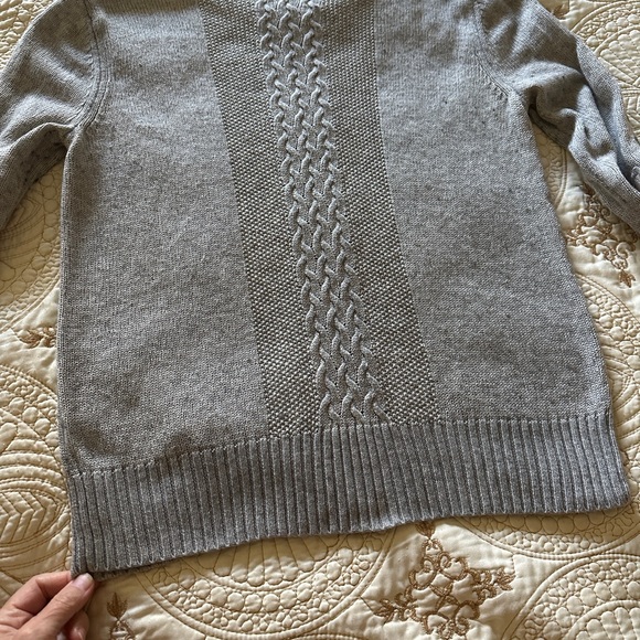 Noel Asmar Light Gray Cable merino wool/cashmere blend Knit Sweater - Picture 6 of 9